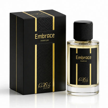 Embrace Eau De Parfum bottle with soft floral accents.