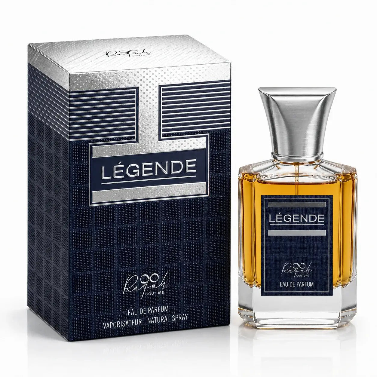 Legende Eau De Parfum bottle with subtle lighting.